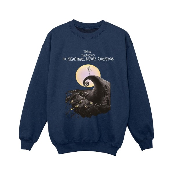 The Nightmare Before Christmas Boys Moon Poster Sweatshirt 7-8 Navy Blue 7-8 Years
