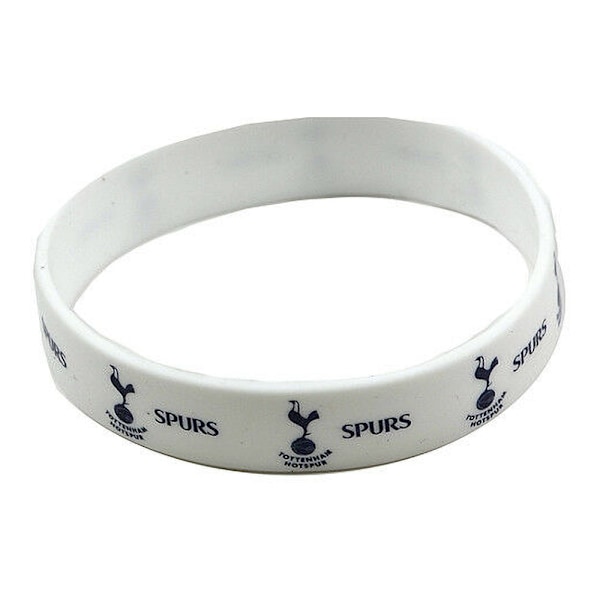 Tottenham Hotspur FC Officiell Fotboll Silikon Armband En Storlek White One Size