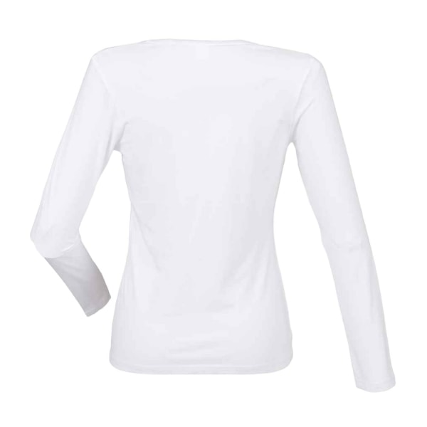 SF kvinnor/damer mår bra Enkel långärmad t-shirt med stretchig tröja 1 White 14 UK