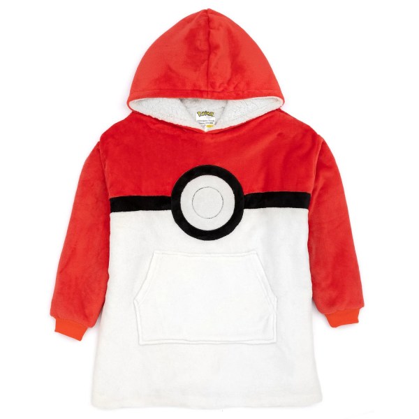 Pokemon Barn/Barn Oversized Hoodie Filt One Size Röd/Wh Red/White/Black One Size