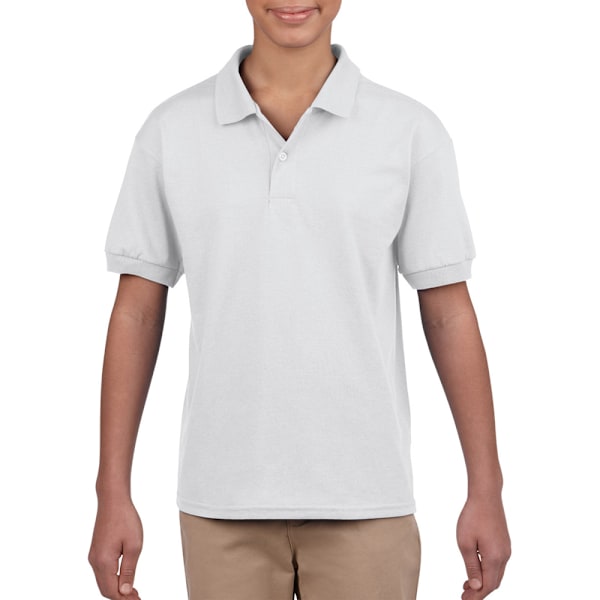 Gildan DryBlend Unisex Jersey Poloskjorta för barn XL Vit White XL