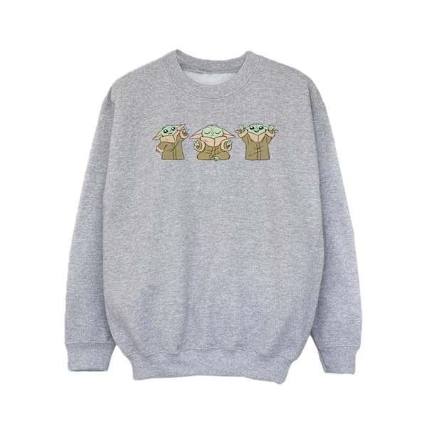 Star Wars Girls The Mandalorian Grogu Poses Sweatshirt 3-4 år Sports Grey 3-4 Years