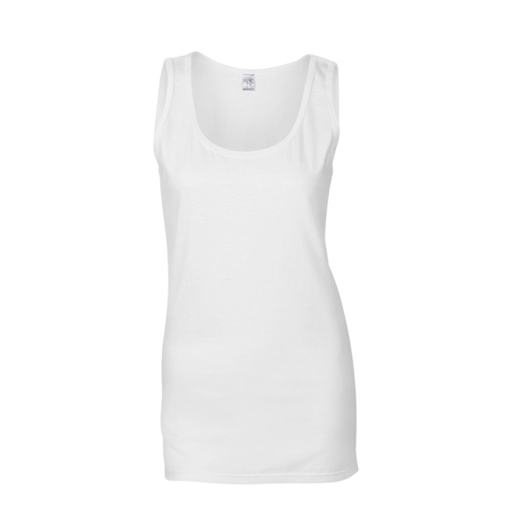 Gildan Dam/Damer Softstyle Ringspun Bomull Linne M Vit White M