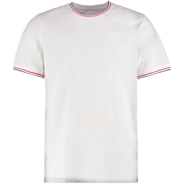 Kustom Kit Herr Fashion Fit Tippad T-shirt L Vit/Röd/Royal Bl White/Red/Royal Blue L