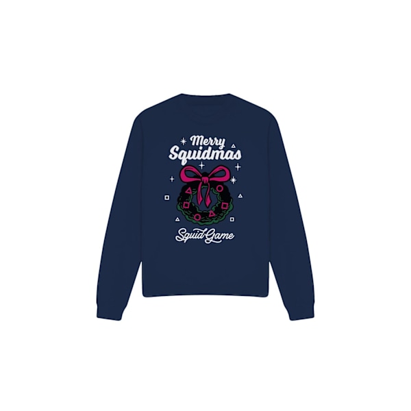Squid Game Unisex Vuxen Merry Squidmas Krans Sweatshirt XL Marinblå Navy XL