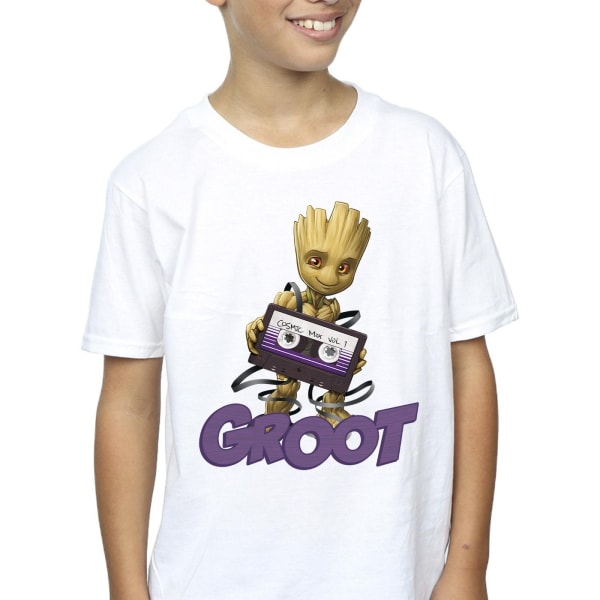 Guardians Of The Galaxy Boys Groot Kassett T-shirt 9-11 år W White 9-11 Years