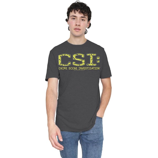 CSI Unisex Vuxen Collage Logotyp T-Shirt XL Kolgrå Charcoal XL