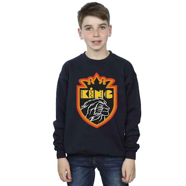 Disney Boys The Lion King Crest Sweatshirt 7-8 år Marinblå Navy Blue 7-8 Years