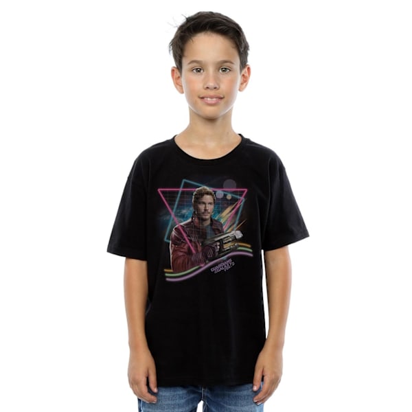 Marvel Boys Guardians Of The Galaxy Neon Star Lord T-Shirt 12-1 Black 12-13 Years