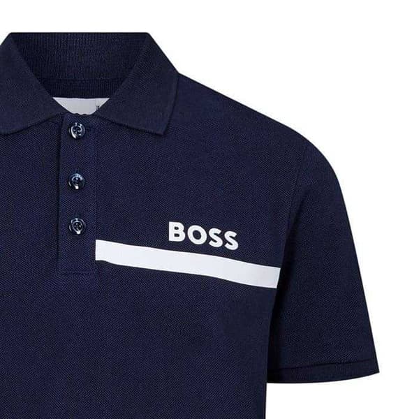 Boss Herr Regular Kortärmad Pikétröja 12 År Marinblå Navy 12 Years