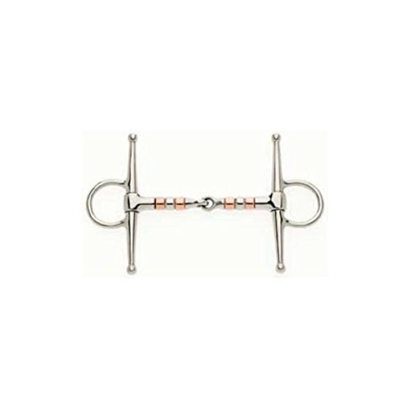 Lorina kopparvals full cheek jointed snaffle 4,5 tum silver/koppar Silver/Copper 4.5in