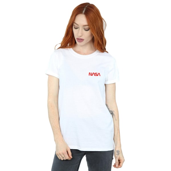 NASA Dam/Kvinnor Modern Logo Bröst Bomull Boyfriend T-Shirt S White S