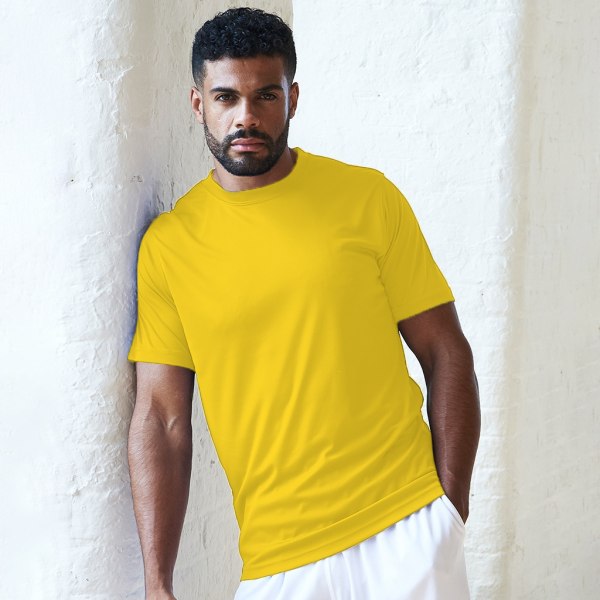 AWDis Just Cool Slät Kortärmad T-Shirt för män 3XL Solgul Sun Yellow 3XL