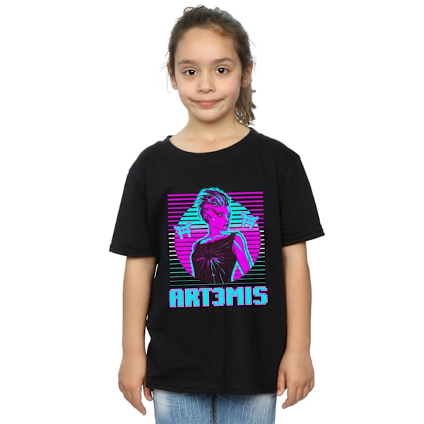 Ready Player One Girls Neon Art3mis Bomull T-shirt 9-11 År B Black 9-11 Years