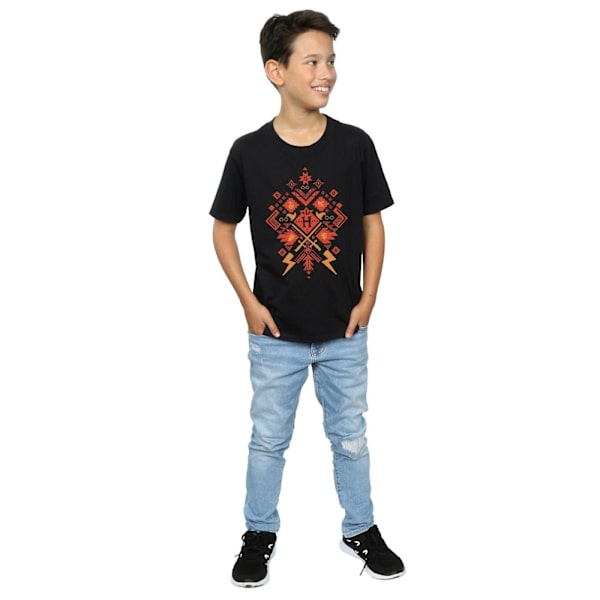 Harry Potter Pojkar Jul Fair Isle T-shirt 7-8 år Svart Black 7-8 Years