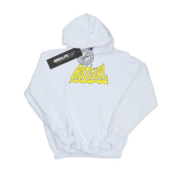 DC Comics Flickor Batgirl Logotyp Hoodie 5-6 År Vit White 5-6 Years