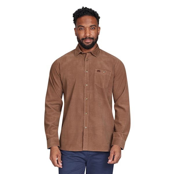 Raging Bull Herr Corduroy Långärmad Skjorta XXL Brun Brown XXL