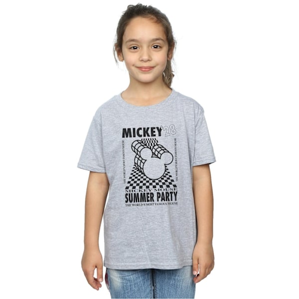 Disney Girls Mickey Mouse Summer Party Bomull T-shirt 12-13 År Sports Grey 12-13 Years