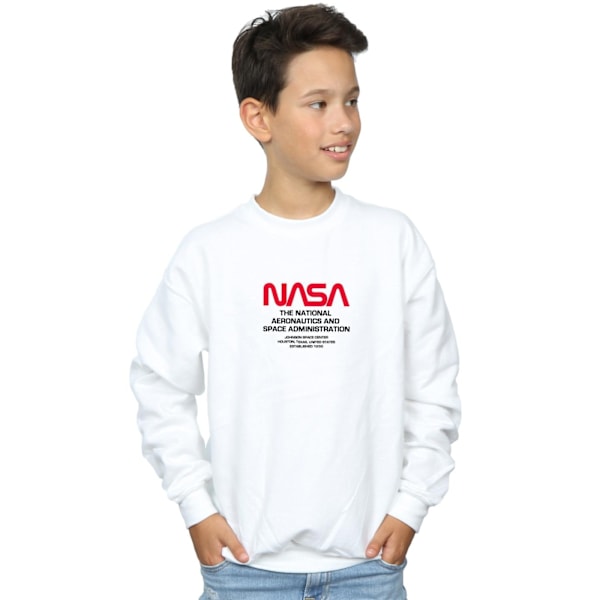 NASA Boys Worm Blurb Sweatshirt 3-4 år Vit White 3-4 Years