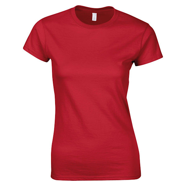 Gildan Womens/Ladies Softstyle Plain Ringspun Cotton Fitted T-S Red 14 UK