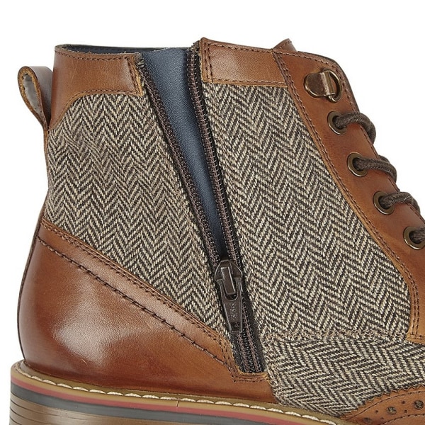 Roamers Herr Herringbone Leather Ankel Boots 8 UK Tan Tan 8 UK