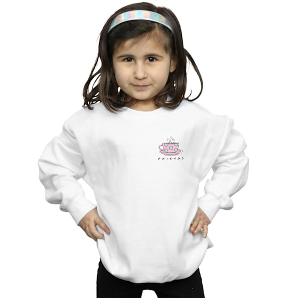 Friends Girls Coffee Cup Breast Print Sweatshirt 7-8 år Vit White 7-8 Years