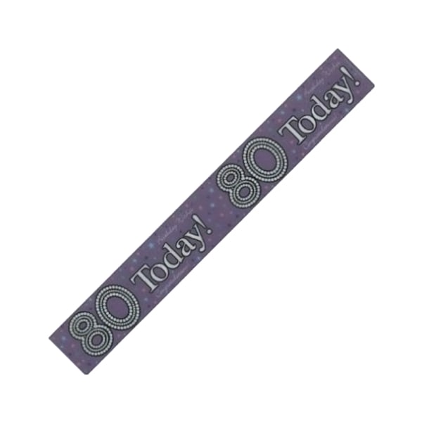 Expression Factory Plast 80-årsbanderoll En Storlek Lila/Vit Purple/White One Size