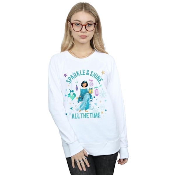 Disney Dam/Damer Prinsessan Jasmine Sparkle And Shine Sweatshirt White XL