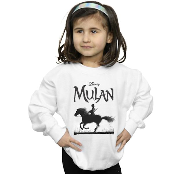 Disney Girls Mulan Movie Mono Horse Sweatshirt 3-4 år Vit White 3-4 Years