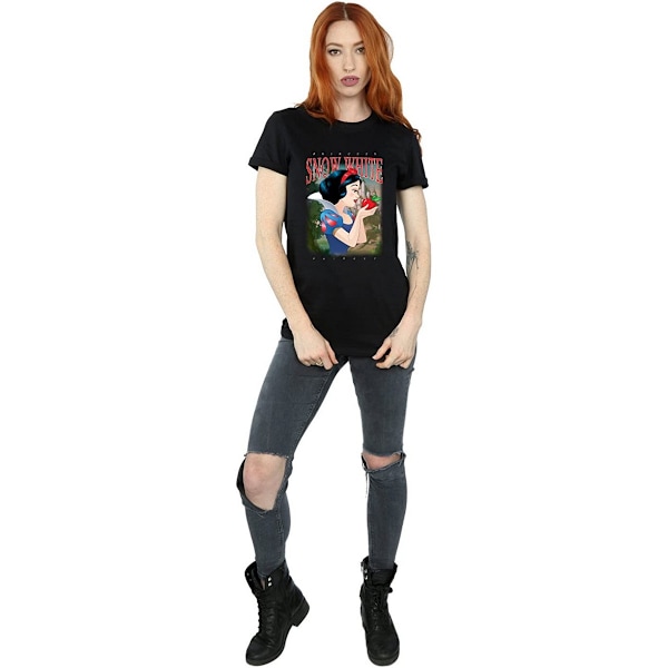 Snövit och de sju dvärgarna Dam/Dam Montage Bomull Boyfriend T-Shirt Black L