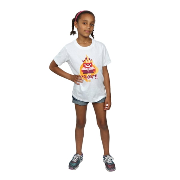 Disney Girls Inside Out Fired Up Bomull T-shirt 5-6 år Vit White 5-6 Years