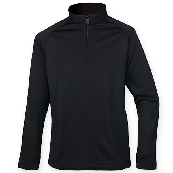 Henbury Herr Quarter Zip Långärmad Topp M Svart Black M