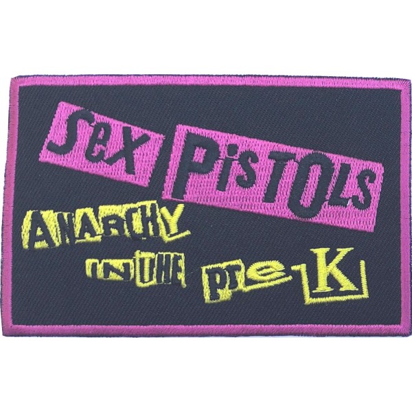 Sex Pistols Anarchy In The Pre UK Iron On Patch One Size Lila Purple/Navy/Yellow One Size
