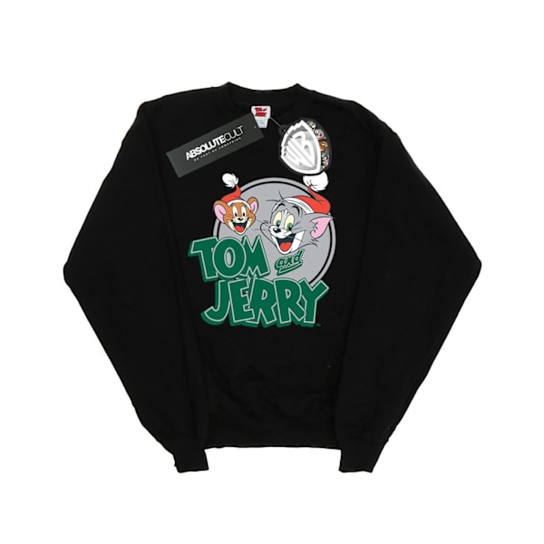 Tom And Jerry Girls Julhälsningar Sweatshirt 5-6 År Bl Black 5-6 Years