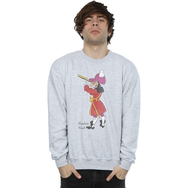 Peter Pan Herr Klassisk Kapten Krok Heather Sweatshirt L Grå Grey L