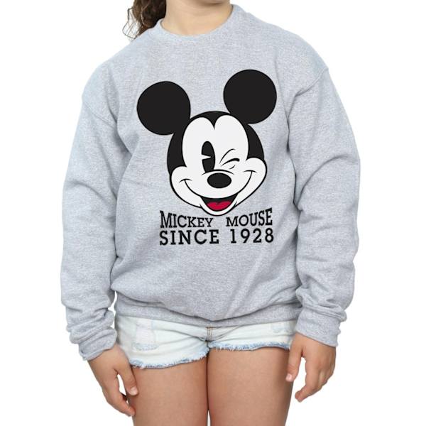 Disney Girls Mickey Mouse Sedan 1928 Sweatshirt 5-6 År Sport Sports Grey 5-6 Years
