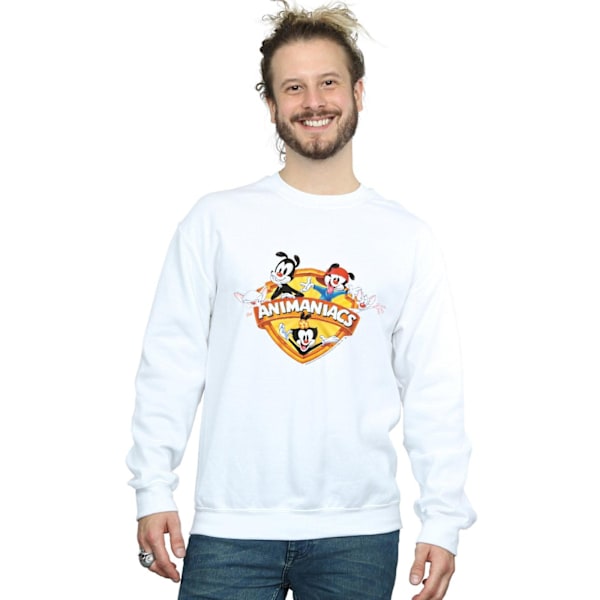 Animaniacs Mens Group Shield Sweatshirt L Vit White L