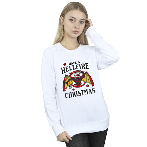 Netflix Dam/Kvinnor Stranger Things Hellfire Jultröjor White XL