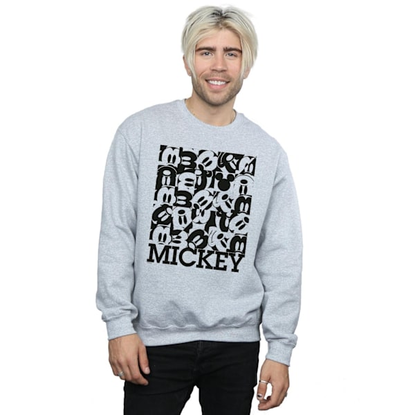 Disney Herr Mickey Mouse Grid Sweatshirt S Sports Grey Sports Grey S