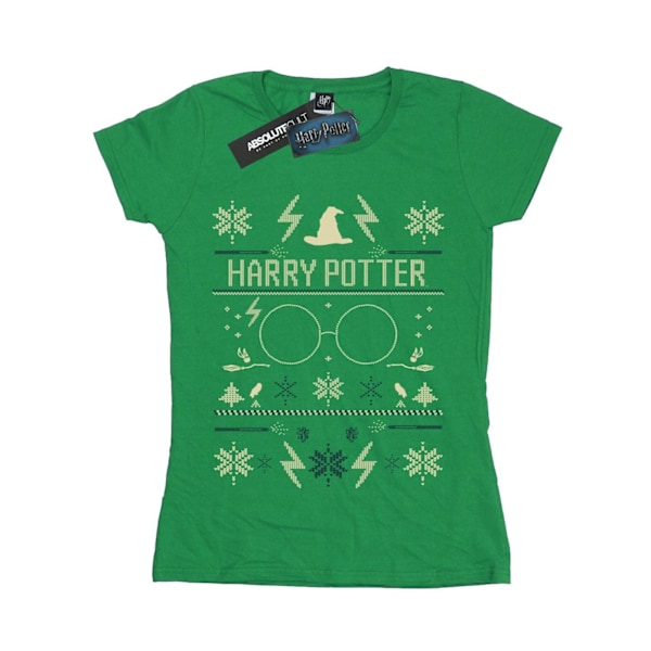 Harry Potter Dam/Damjul Julmönstrad Bomull T-shirt XL Irish Green XL