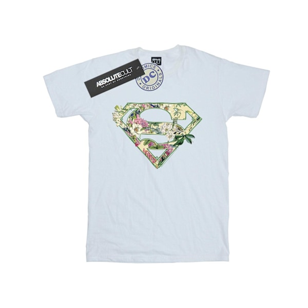 DC Comics Dam/Kvinnor Supergirl Blommig Sköld Bomull Pojkvän White XL