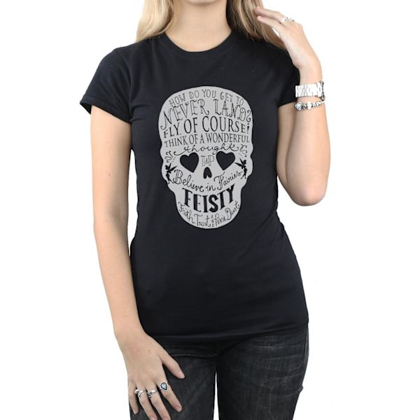 Disney Dam/Kvinnor Tinker Bell Skull Bomull T-shirt M Svart Black M