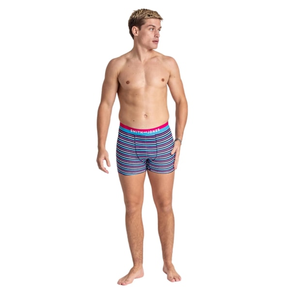 Smith & Jones Herr Taden Boxershorts med Blandade Mönster (Pack om Blue/Pink S
