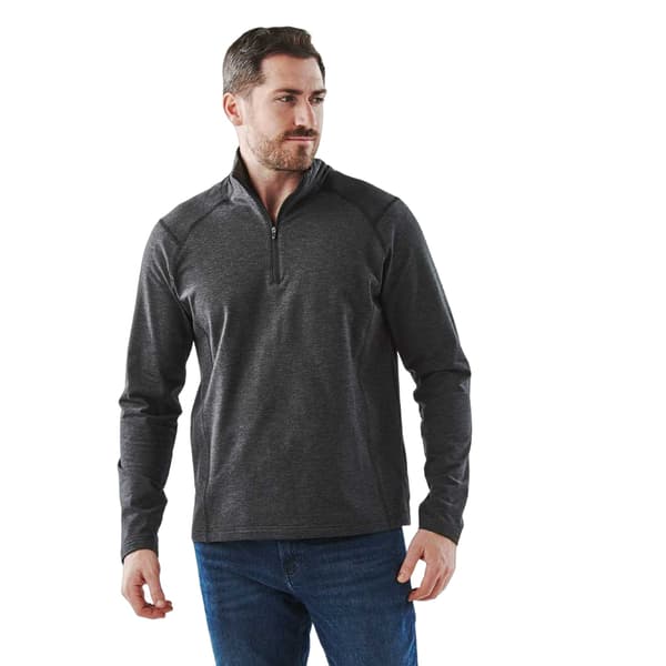 Stormtech Treeline Quarter Zip Pullover för män L Svartmelerad Black Heather L