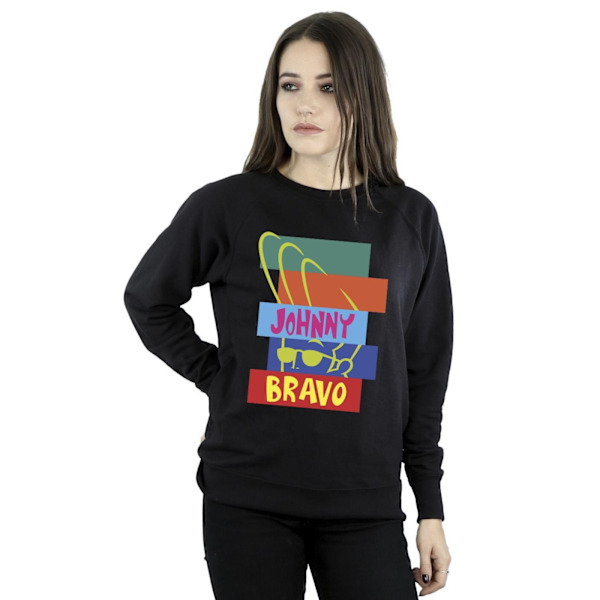 Johnny Bravo Dam/Kvinnor Rektangel Pop Art Sweatshirt S Svart Black S