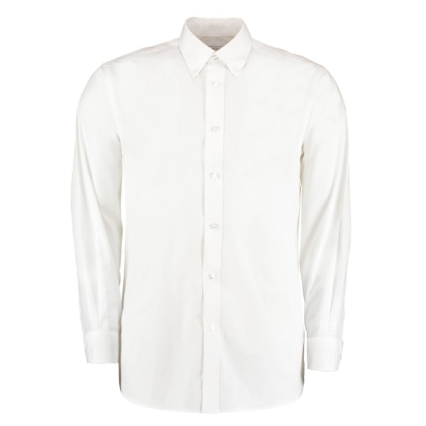 Kustom Kit Herr Workforce Långärmad skjorta L Vit White L