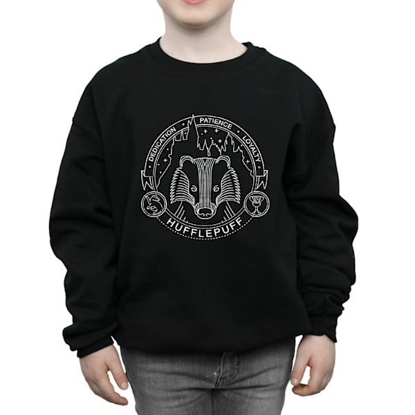 Harry Potter Pojkar Hufflepuff Seal Sweatshirt 9-11 År Svart Black 9-11 Years