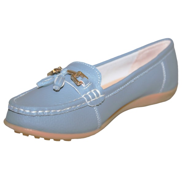 Boulevard Dam/Kvinna Action Läder Tofs Loafers 6 UK Baby Baby Blue 6 UK