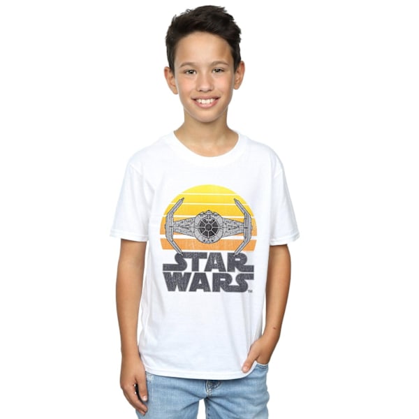 Star Wars Boys Sunset TIE Fighter T-shirt 5-6 år Vit White 5-6 Years