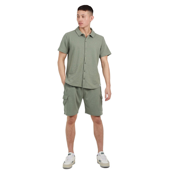 Brave Soul Mens Cadby Textured Cargo Shorts S Light Sand Light Sand S